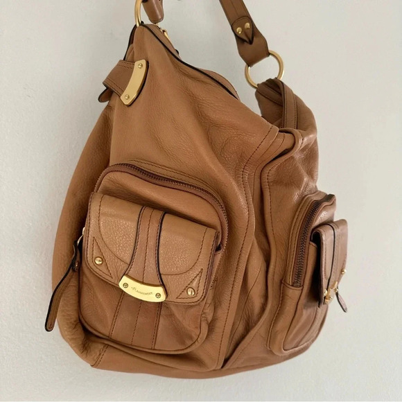 B. Makowsky Tan Leather Shoulder Bag - Picture 3 of 12